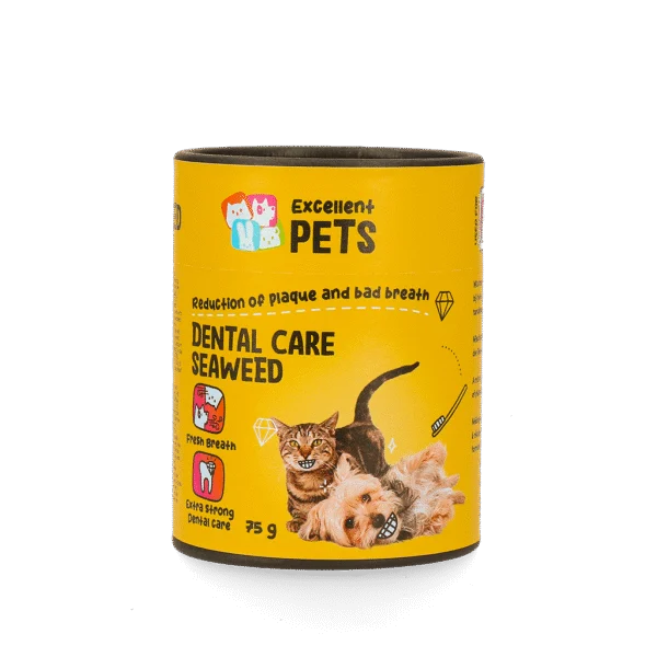 Zahnpflege Ergänzungsfuttermittel für Hunde und Katzen, 75 g – Excellent Pets Dental Care Seaweed