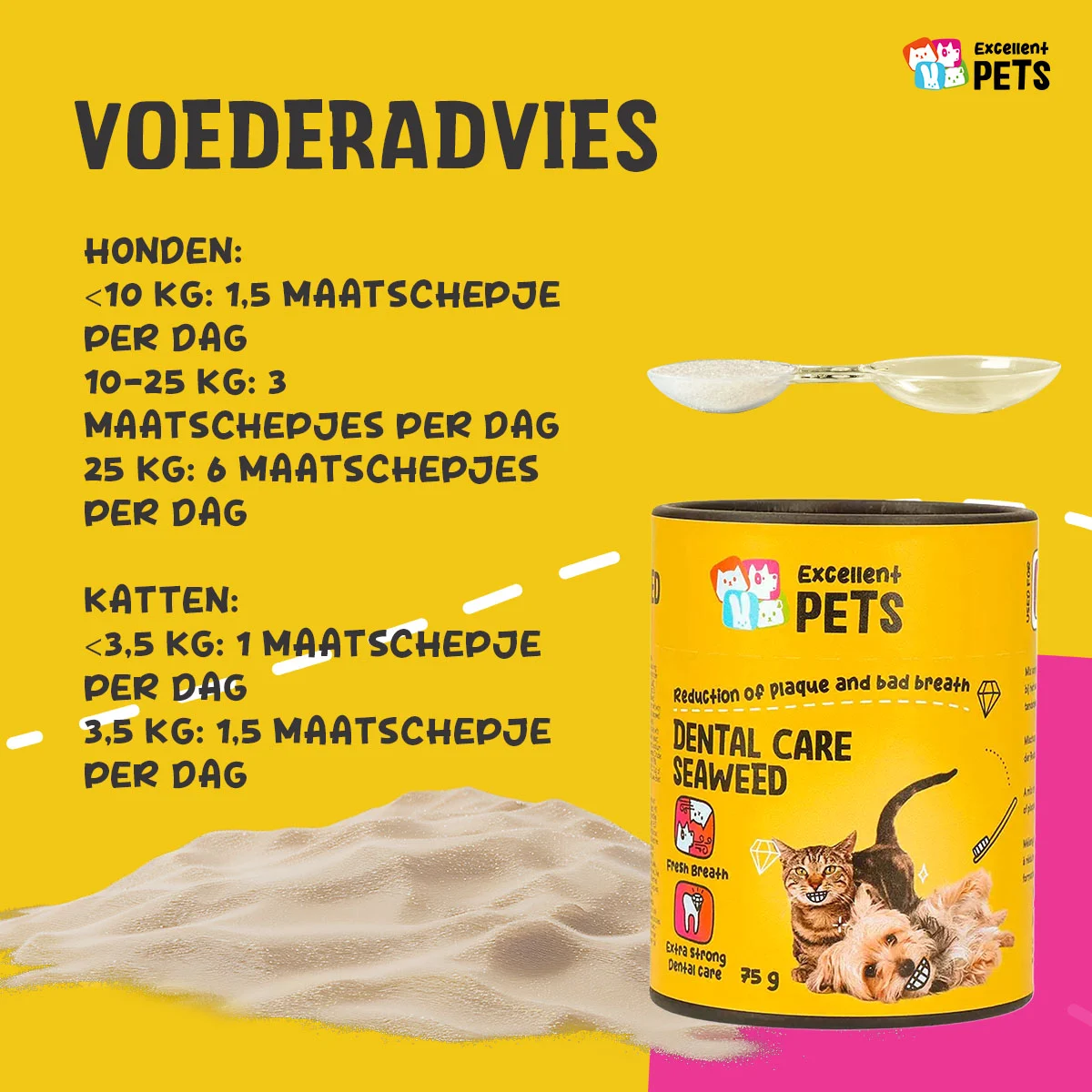 Zahnpflege Ergänzungsfuttermittel für Hunde und Katzen, 75 g – Excellent Pets Dental Care Seaweed – Bild 6