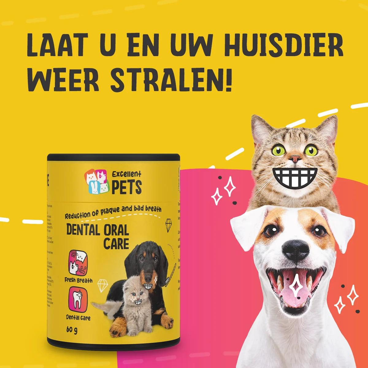 Zahnpulver für Hunde und Katzen, 140 g – Excellent Pets Dental Oral Care – Bild 4