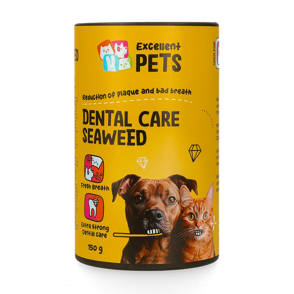 Zahnergänzungsfuttermittel für Hunde und Katzen, 150 g – Excellent Pets Dental Care Seaweed – Bild 1