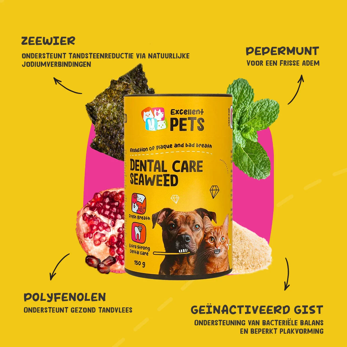 Zahnergänzungsfuttermittel für Hunde und Katzen, 150 g – Excellent Pets Dental Care Seaweed – Bild 5