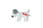 Hundekuscheltier aus Rinderleder mit leisem Quietscher, Hellgrau – Doggy Doodles Puppy – Bild 2
