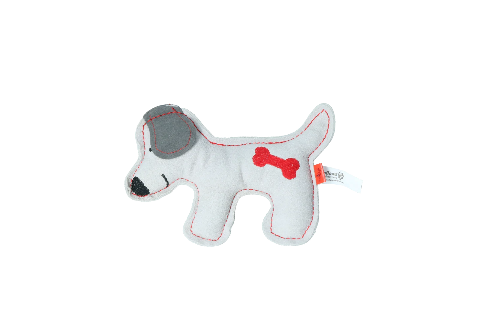 Hundekuscheltier aus Rinderleder mit leisem Quietscher, Hellgrau – Doggy Doodles Puppy – Bild 2