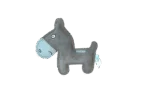 Hundekuscheltier aus Rinderleder mit leisem Quietscher, Blau – Tiny Doodles Esel – Bild 2