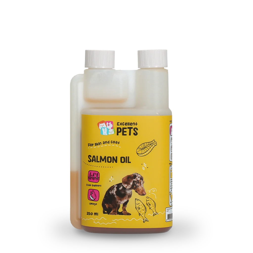 DOGF0250.png Lachsöl für Hunde mit Omega 3 und 6, 250 ml – Excellent Pets Dog Salmon Oil – Bild 1