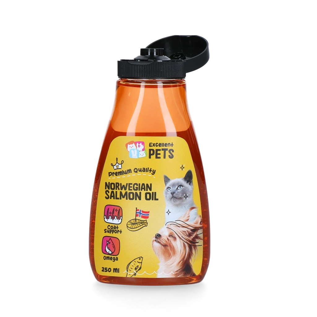 Lachsöl für Hunde und Katzen aus Norwegen, 250 ml in einer Quetschflasche – Excellent Pets Norwegian Salmon Oil – Bild 2