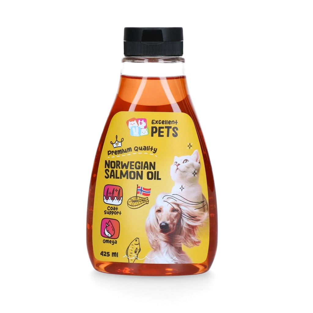 DOGF0500N.png Lachsöl aus Norwegen für Hunde und Katzen, 425 ml in der Quetschflasche – Excellent Pets Norwegian Salmon Oil – Bild 1