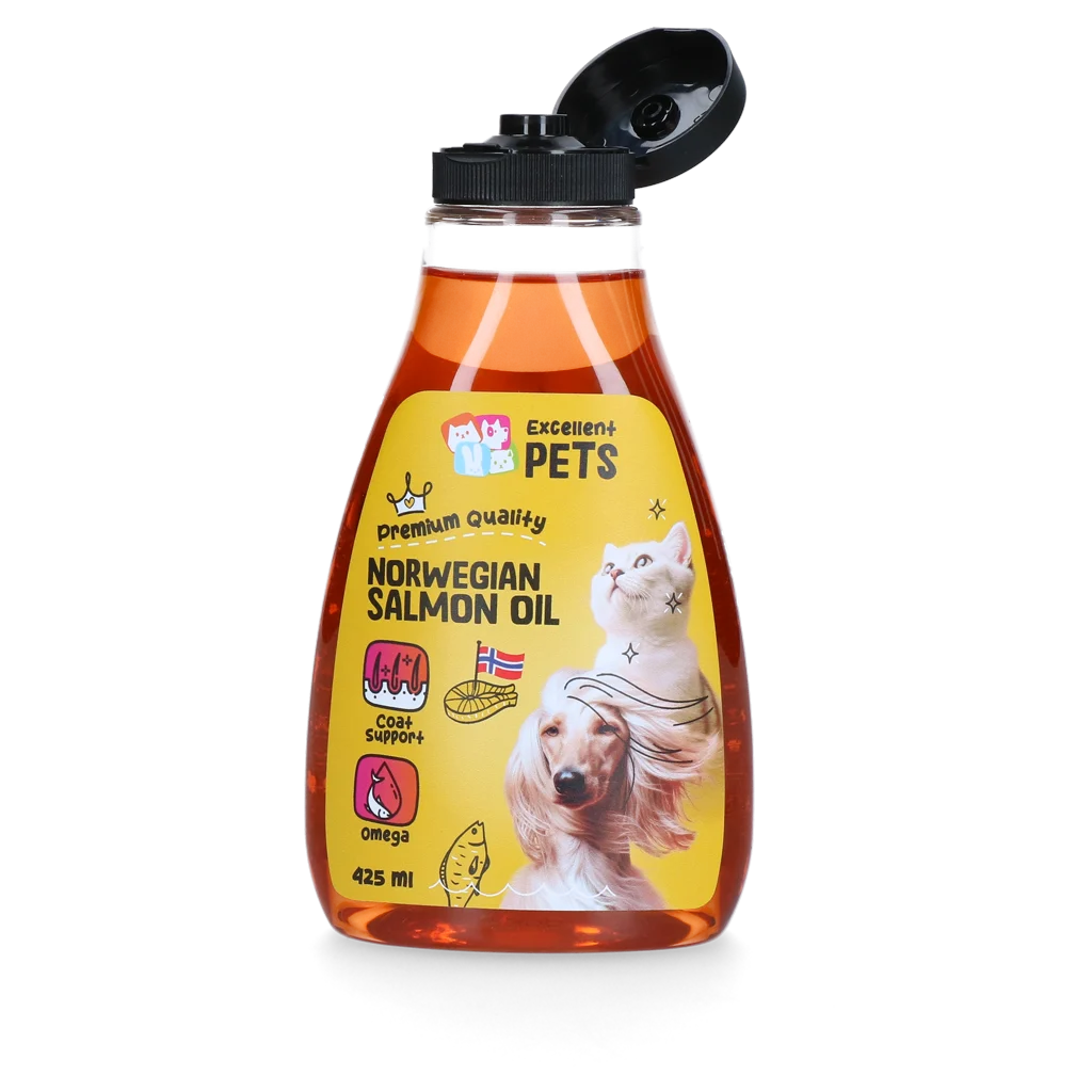 Lachsöl aus Norwegen für Hunde und Katzen, 425 ml in der Quetschflasche – Excellent Pets Norwegian Salmon Oil – Bild 2