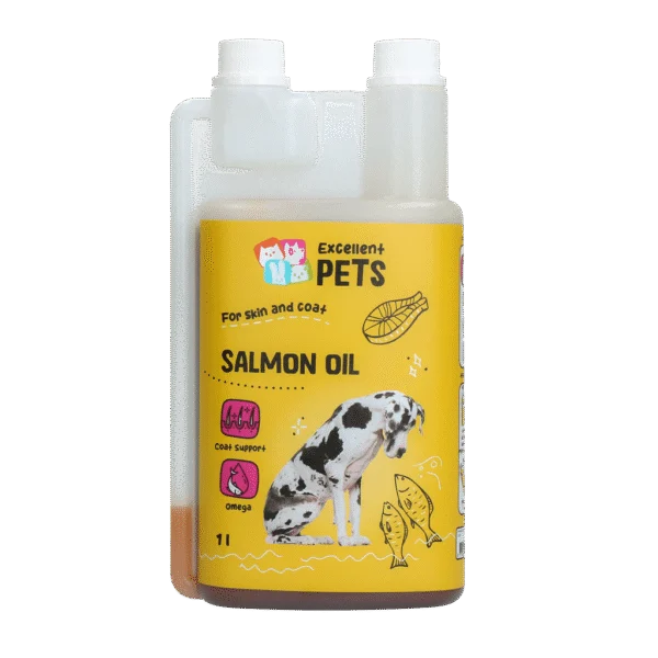 Lachsöl für Hunde mit Omega 3 und 6, 1000 ml – Excellent Pets Dog Salmon Oil