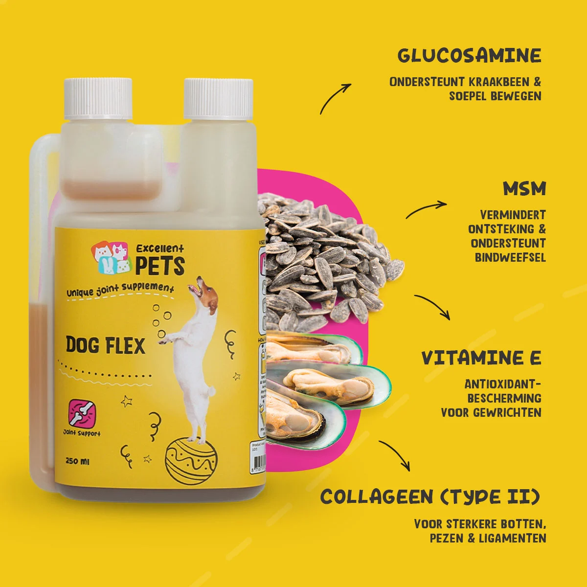 Gelenkergänzung für Hunde, flüssig, 250 ml – Excellent Pets Dog Flex – Bild 5