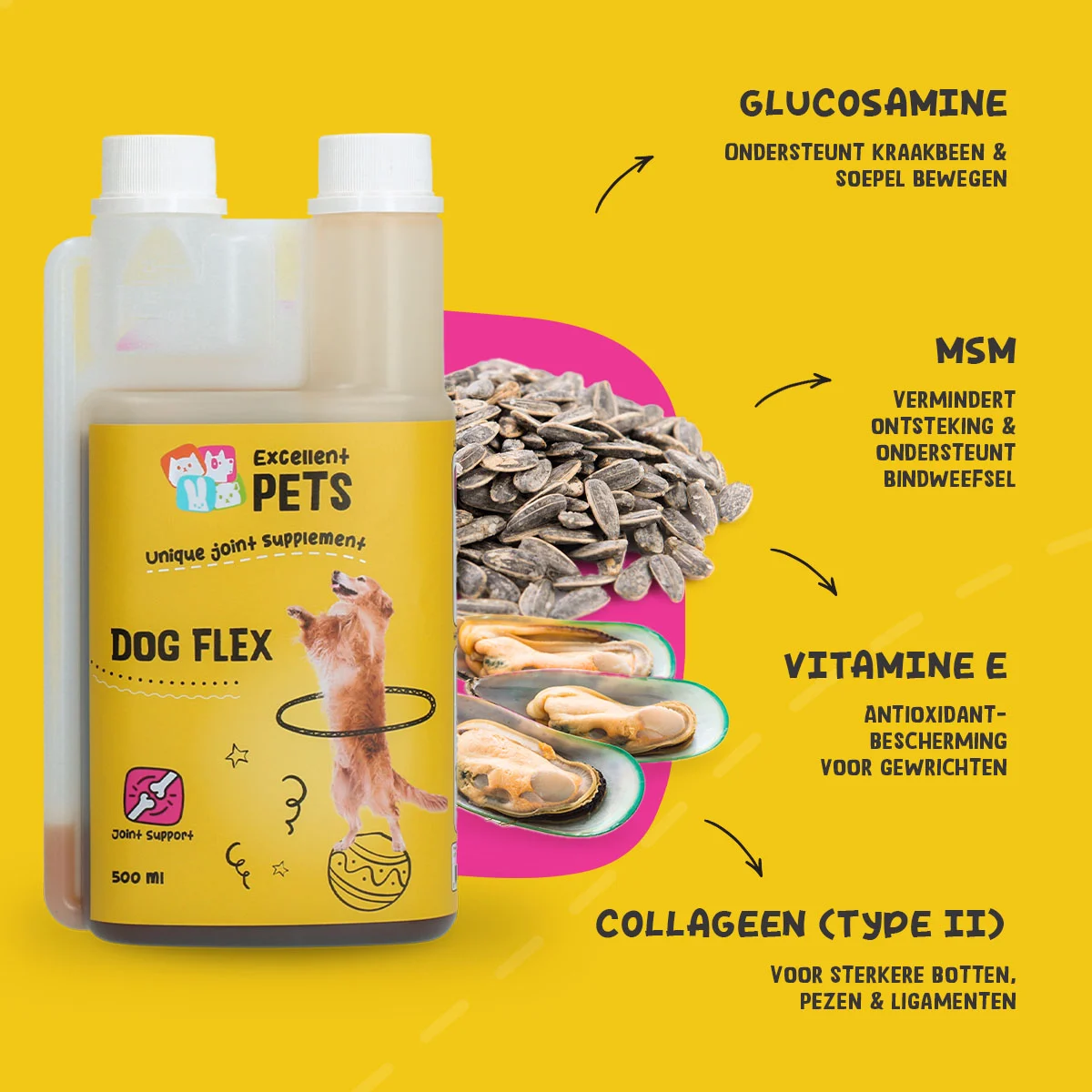 Gelenksupplement für Hunde, flüssig, 500 ml – Excellent Pets Dog Flex – Bild 5