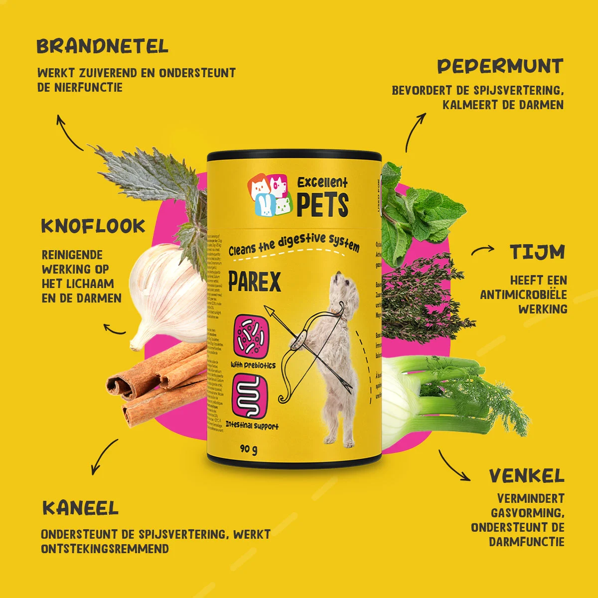 Hundesupplement mit Präbiotika in Krokettenform, 90 g – Excellent Pets Dog Parex – Bild 5