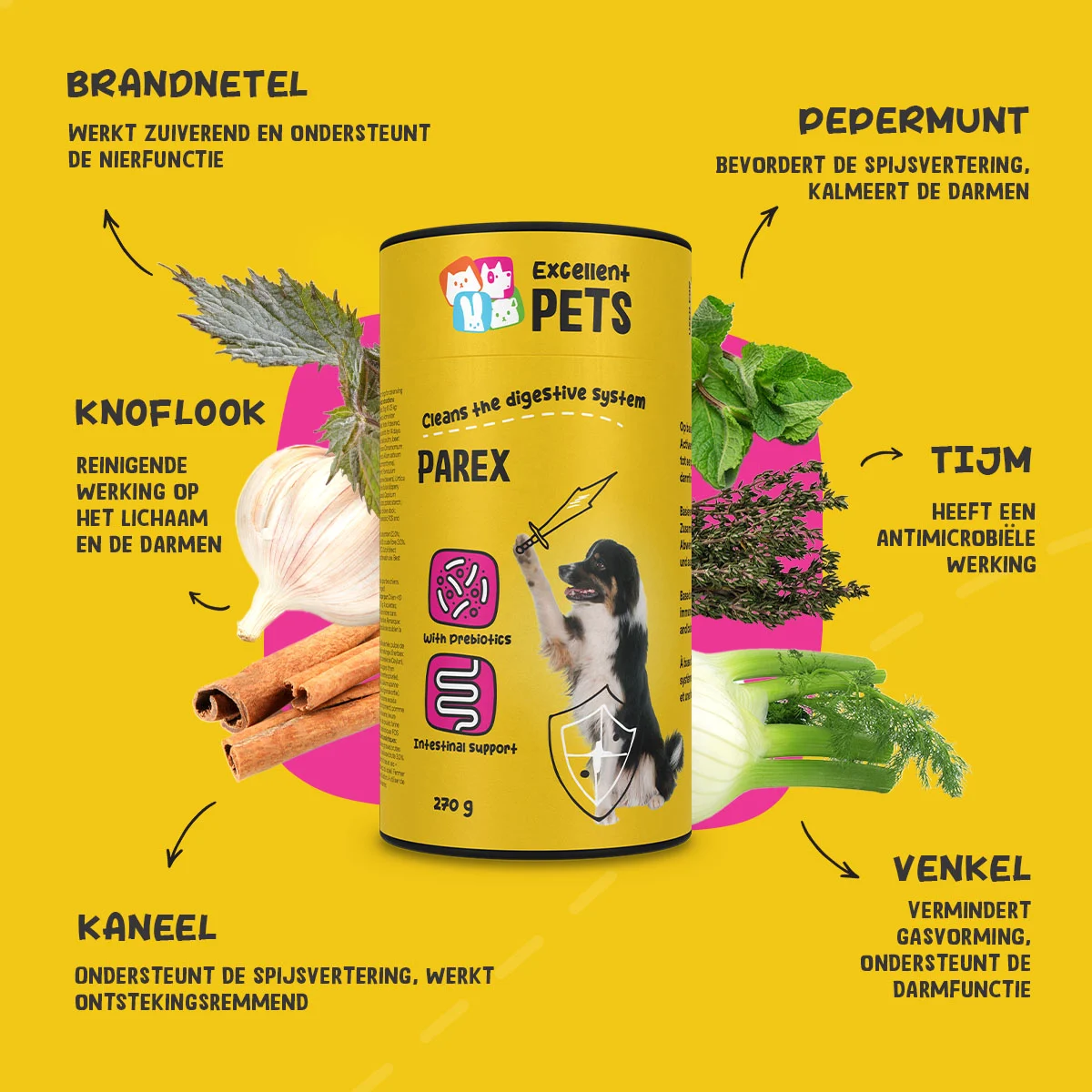 Hundesupplement mit Präbiotika in Pelletform, 270 g – Excellent Pets Dog Parex – Bild 5