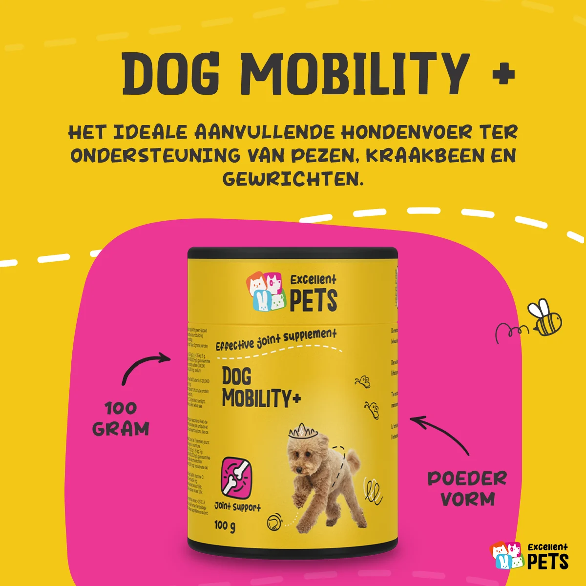 Gelenksupplement für Hunde in Pulverform, 100 g – Excellent Pets Dog Mobility+ – Bild 4