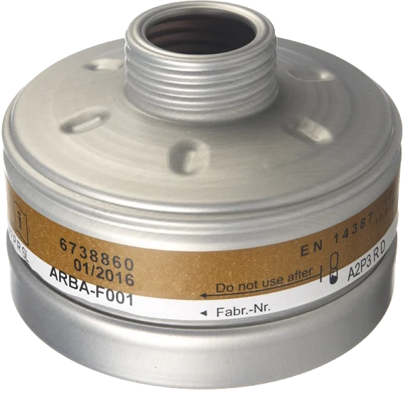 DRAG6738860.png Maskenfilter A2-P3 mit RD40 Rundgewindeanschluss – Dräger Filter RD 40 A2-P3 – Bild 1