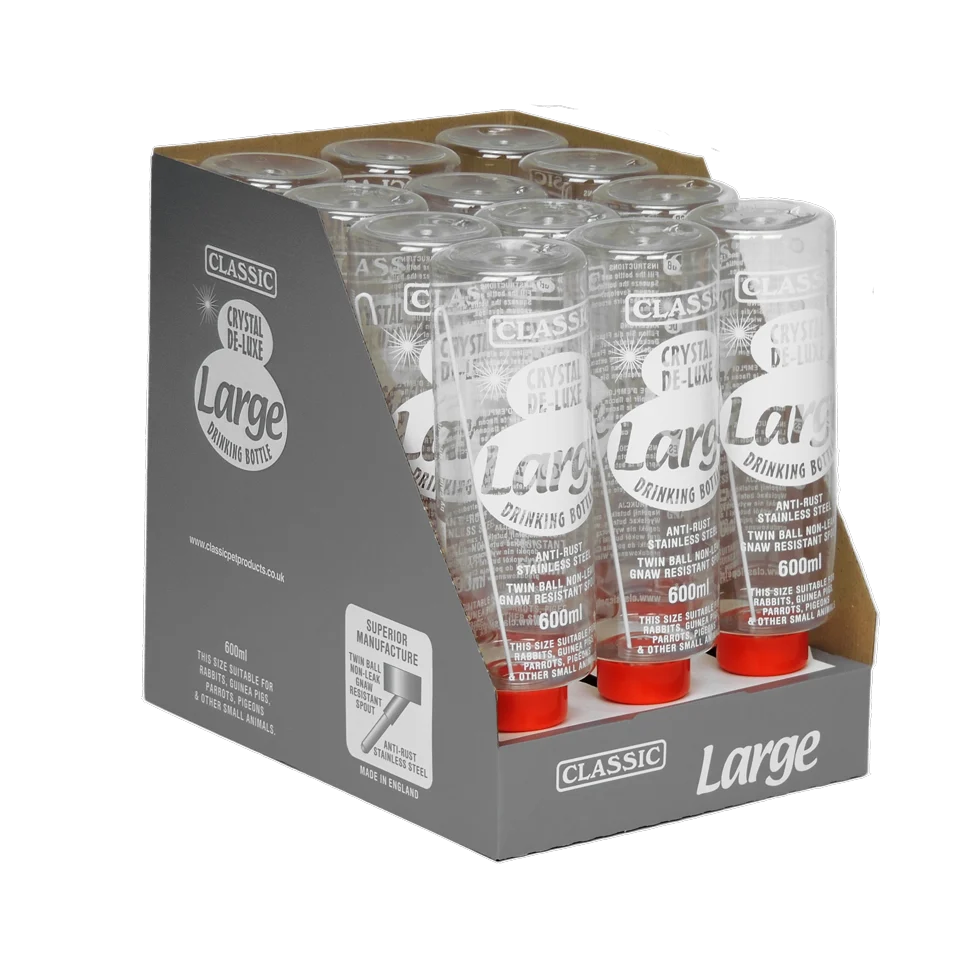 Kunststofftrinkflasche für Nagetiere, 600 ml – Classic Crystal Deluxe – Bild 3