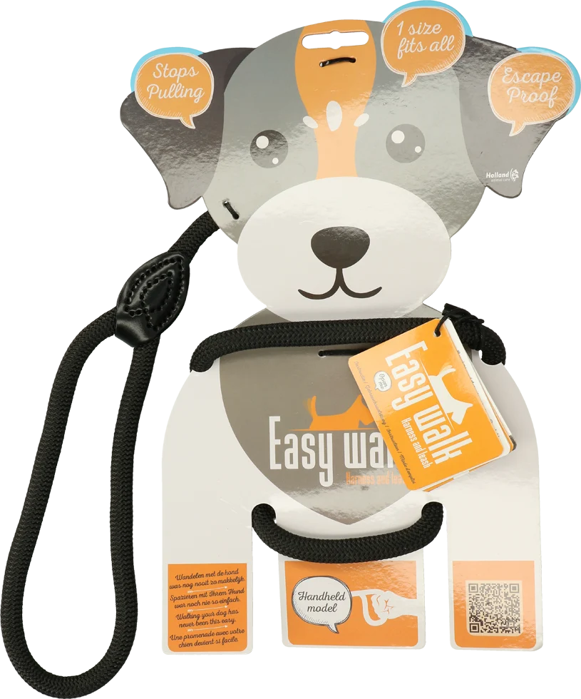 Hundegeschirr mit Seilleine, Schwarz – Easy Walk Handmodell – Bild 1