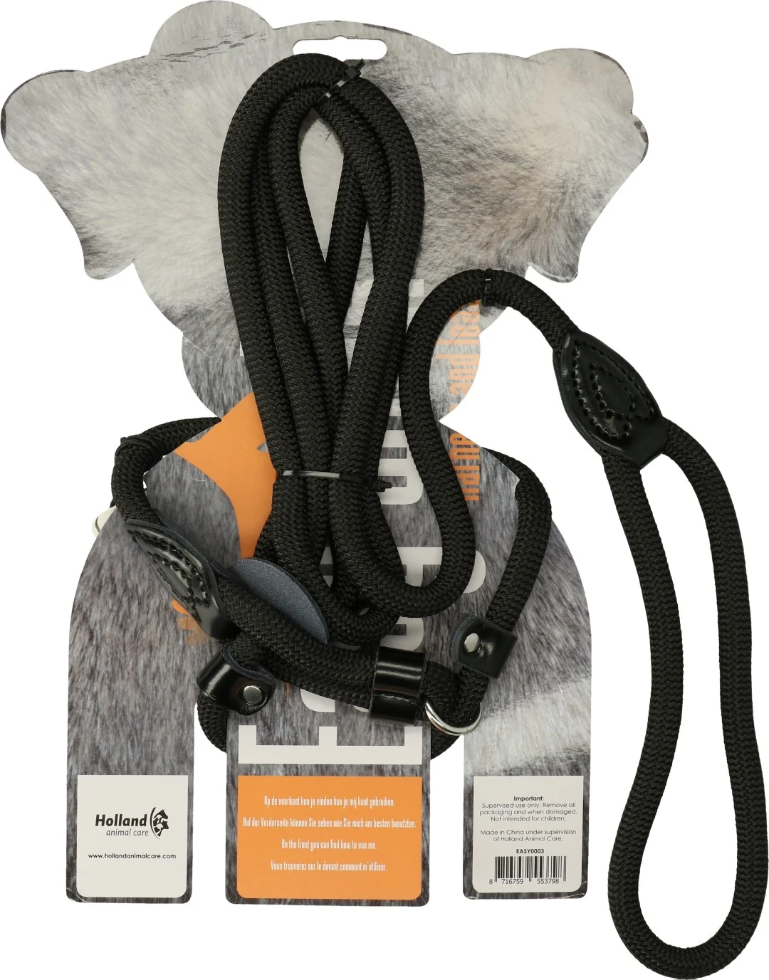 Hundegeschirr mit Seilleine, Schwarz – Easy Walk Handmodell – Bild 2
