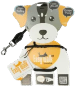 Hundegeschirr mit Seilleine, Schwarz, Mini 300 cm – Easy Walk Schultermodell