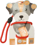 Hundegeschirr mit Leine aus Seil, Rot – Easy Walk Handmodell
