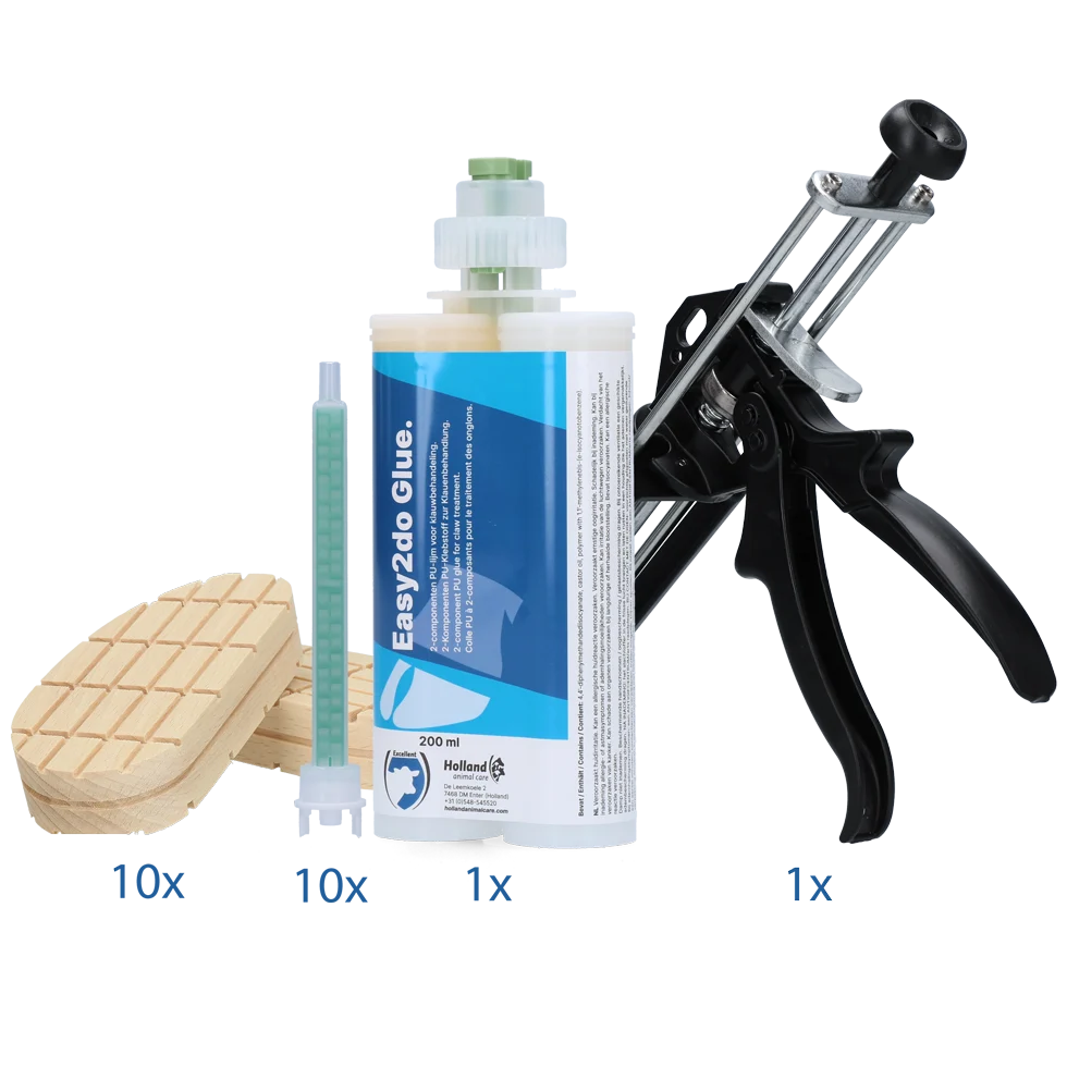 EASY00338S.png Klauenkleber Starterset für 10 Behandlungen, 200 ml – Excellent Easy2do Glue – Bild 1