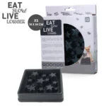 Anti Schling Napf für Hunde mit Sternenmuster, XS 14 cm, Grau – Eat Slow Live Longer Star