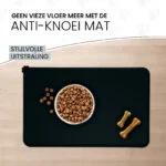 Futternapfunterlage aus Silikon mit erhöhtem Rand, M 38 x 54 cm, Grau – Eat Slow Live Longer Spill Mat – Bild 4