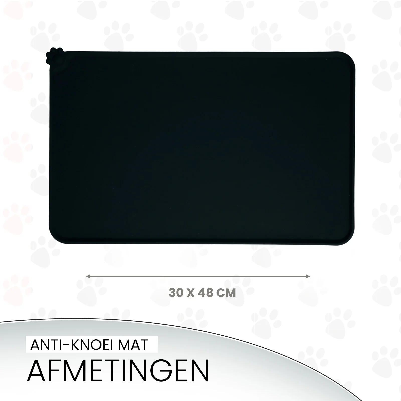Futternapfunterlage aus Silikon mit erhöhtem Rand, S 30 x 48 cm, Grau – Eat Slow Live Longer Spill Mat – Bild 5