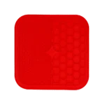 Hundeleckmatte mit 2 Strukturen und Saugnäpfen, 21 x 21 cm, Rot – Eat Slow Live Longer Lick Mat Duo M – Bild 2