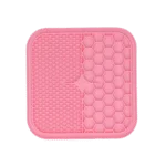 Schleckmatte für Hunde mit 2 Mustern und Saugnäpfen, 21 x 21 cm, Rosa – Eat Slow Live Longer Lick Mat Duo M – Bild 2