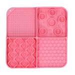 Schleckmatte für Hunde mit 4 Mustern und Saugnäpfen, 21 x 21 cm, Rosa – Eat Slow Live Longer Lick Mat Dimensions Rectangle – Bild 2