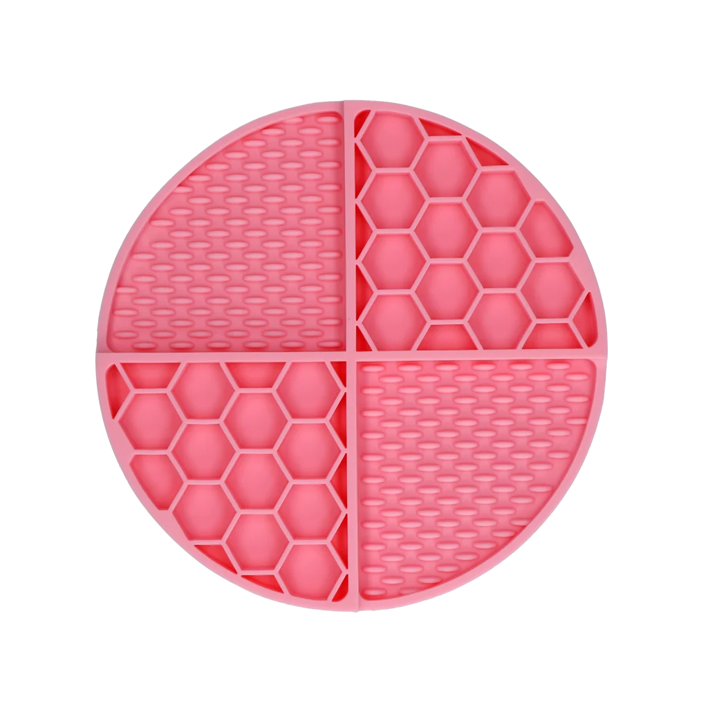 Runde Schleckmatte mit tiefen Vertiefungen, Rosa, ø 21 cm – Eat Slow Live Longer Lick Mat Dimensions Circle – Bild 3