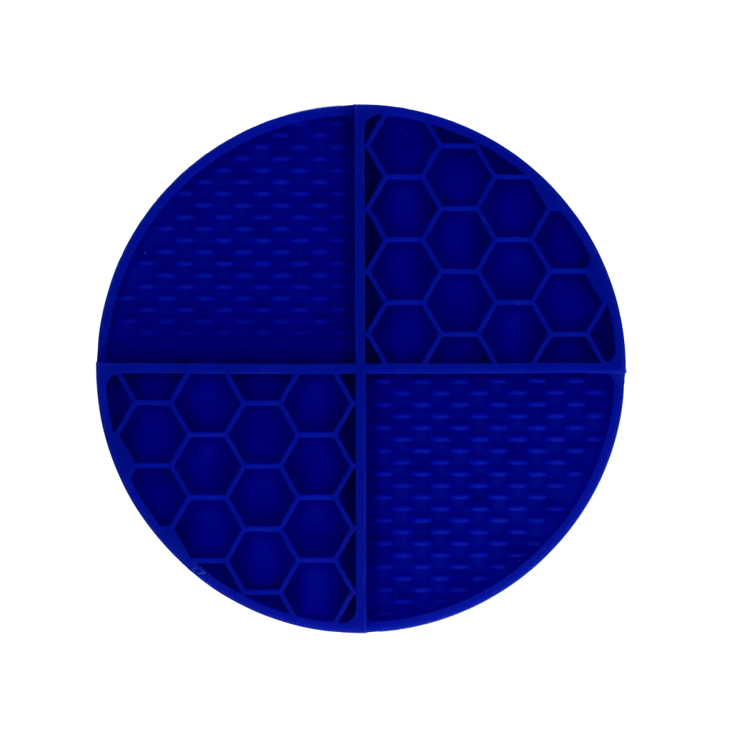 Runde Schleckmatte mit tiefen Vertiefungen, Blau, ø 21 cm – Eat Slow Live Longer Lick Mat Dimensions Circle – Bild 2