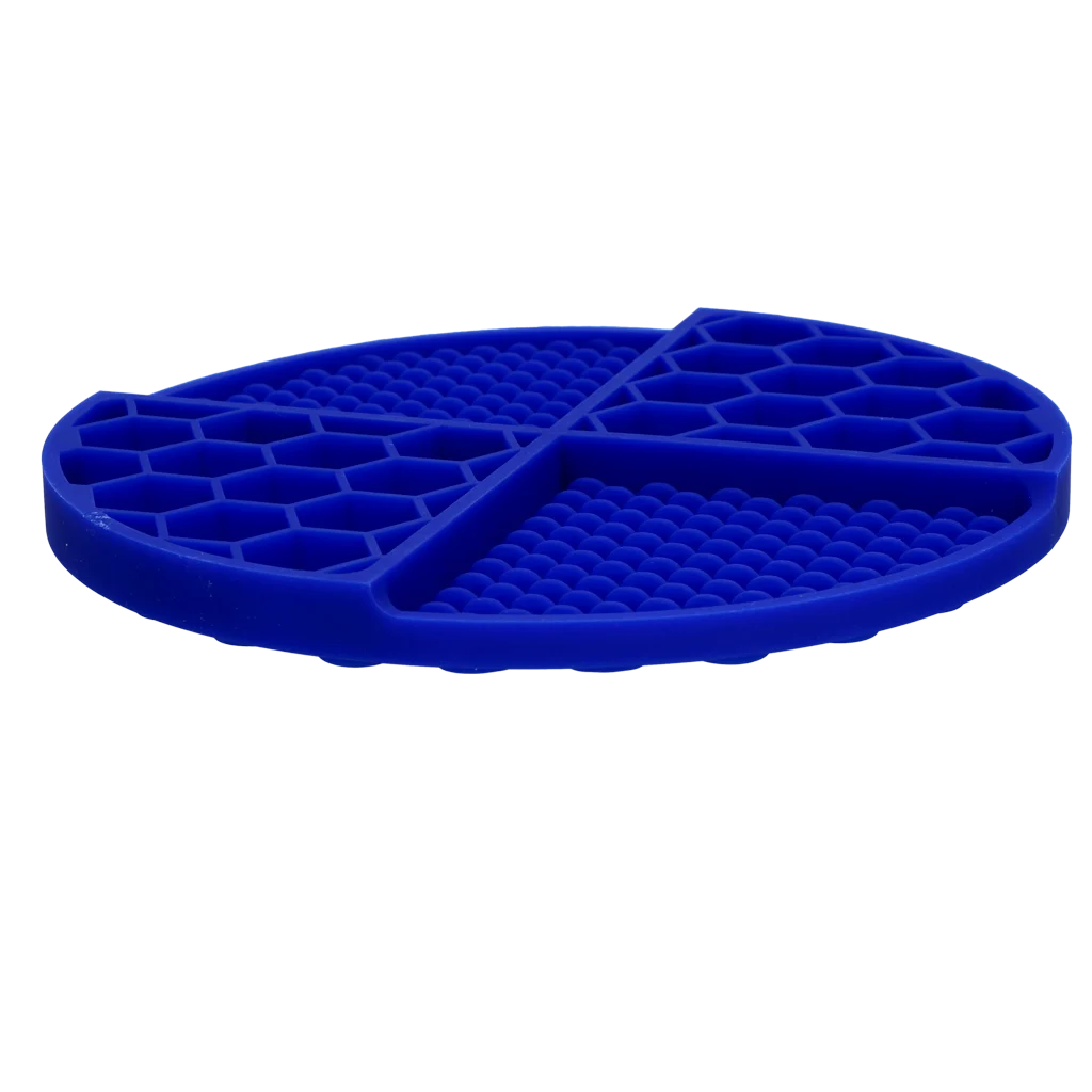 Runde Schleckmatte mit tiefen Vertiefungen, Blau, ø 21 cm – Eat Slow Live Longer Lick Mat Dimensions Circle – Bild 3