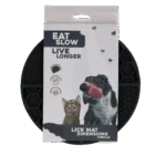 Runde Schleckmatte mit tiefen Vertiefungen, Grau, ø 21 cm – Eat Slow Live Longer Lick Mat Dimensions Circle