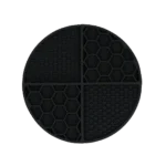 Runde Schleckmatte mit tiefen Vertiefungen, Grau, ø 21 cm – Eat Slow Live Longer Lick Mat Dimensions Circle – Bild 2