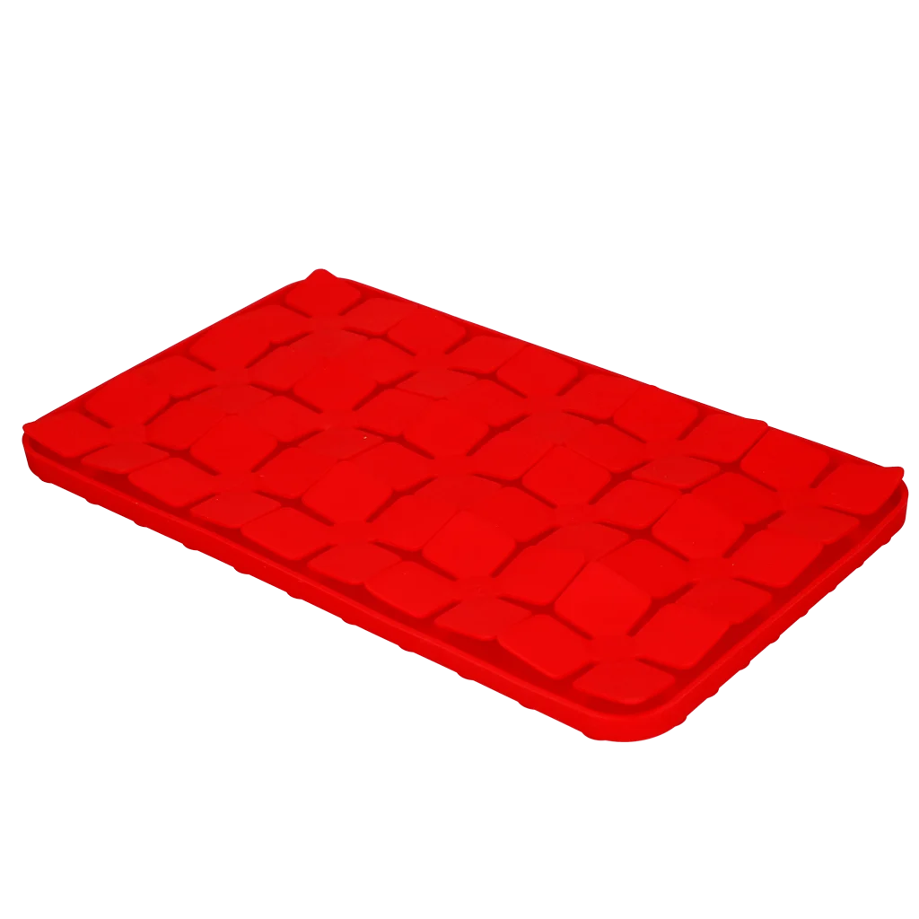 Schleckmatte für Hunde mit blütenförmigen Laschen und Saugnäpfen, 21 x 34 cm, Rot – Eat Slow Live Longer Lick Mat Dimensions Flower – Bild 3