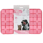 Leckmatte für Hunde mit blütenförmigen Blütenblättern und Saugnäpfen, 21 x 34 cm, Rosa – Eat Slow Live Longer Lick Mat Dimensions Flower