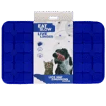 Schleckmatte für Hunde mit blumenförmigen Laschen und Saugnäpfen, 21 x 34 cm, Blau – Eat Slow Live Longer Lick Mat Dimensions Flower