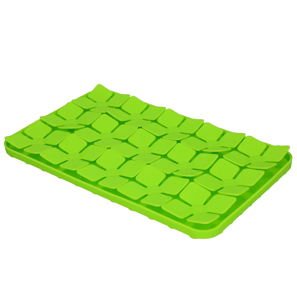 Schleckmatte für Hunde mit blumenförmigen Laschen und Saugnäpfen, 21 x 34 cm, Grün – Eat Slow Live Longer Lick Mat Dimensions Flower – Bild 3