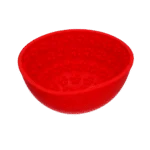 Antischlingnapf für Hunde mit Schleckmatte, Rot, 17 cm – Eat Slow Live Longer Lick Mat Wobble Bowl – Bild 3