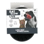 Anti Schling Napf für Hunde mit rundem Boden und Noppen, Ø 17 cm, Grau – Eat Slow Live Longer Lick Mat Wobble Bowl