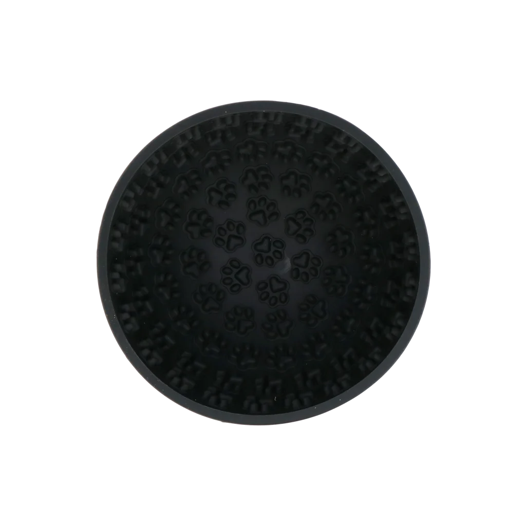 Anti Schling Napf für Hunde mit rundem Boden und Noppen, Ø 17 cm, Grau – Eat Slow Live Longer Lick Mat Wobble Bowl – Bild 2