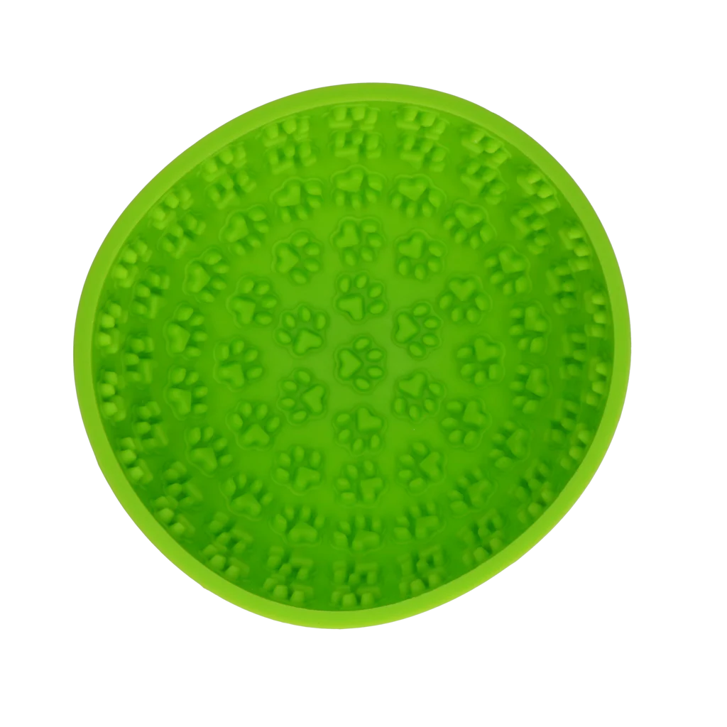 Antischlingnapf für Hunde mit rundem Boden und Noppen, Ø 17 cm, Grün – Eat Slow Live Longer Lick Mat Wobble Bowl – Bild 2