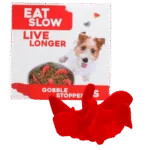 Fressbremse Einsatz für Hundenäpfe mit Saugnäpfen, Rot S, Bodendurchmesser 9,5 cm – Eat Slow Live Longer Gobble Stopper