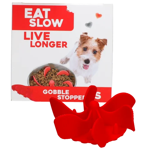 Fressbremse Einsatz für Hundenäpfe mit Saugnäpfen, Rot S, Bodendurchmesser 9,5 cm – Eat Slow Live Longer Gobble Stopper – Bild 1