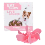 Fressbremse Einsatz für Hunde aus Silikon mit Saugnäpfen, S, Bodendurchmesser 9,5 cm, Rosa – Eat Slow Live Longer Gobble Stopper
