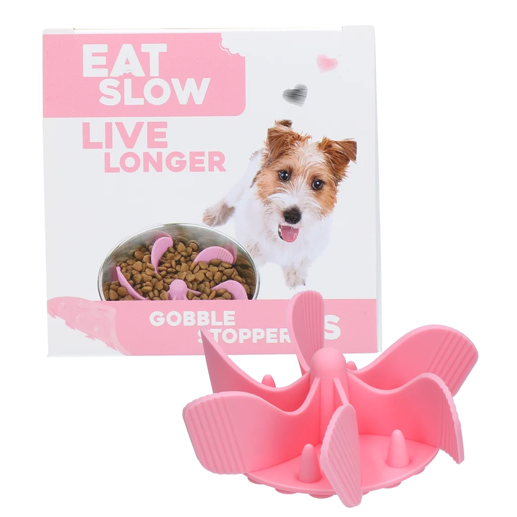 Fressbremse Einsatz für Hunde aus Silikon mit Saugnäpfen, S, Bodendurchmesser 9,5 cm, Rosa – Eat Slow Live Longer Gobble Stopper – Bild 1