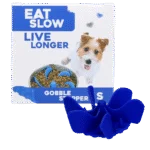 Anti Schling Einsatz für Hundenäpfe mit Saugnäpfen, Blau S, Bodendurchmesser 9,5 cm – Eat Slow Live Longer Gobble Stopper