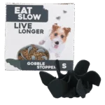 Anti Schling Einsatz für Hundenäpfe mit Saugnäpfen, Grau S, Bodendurchmesser 9,5 cm – Eat Slow Live Longer Gobble Stopper